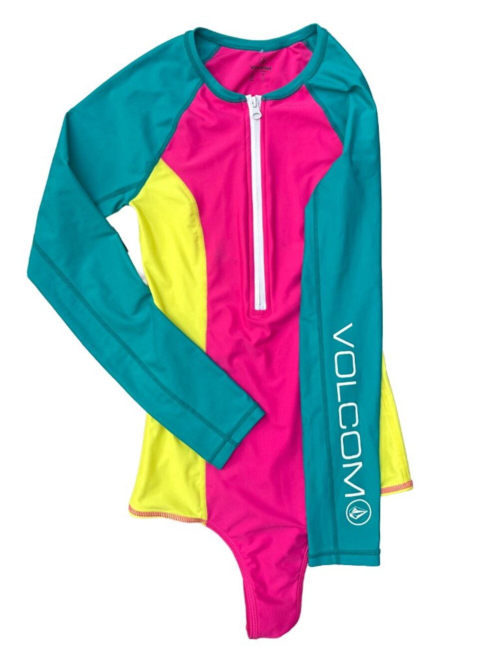 Swim Surf Bodysuit, Activewear, Long Sleeve Swimsuit, Neon Beach Babe, Athletic - Picture 3 of 8